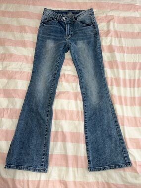 SHEIN Blue Flared Jeans - Vintage Wash